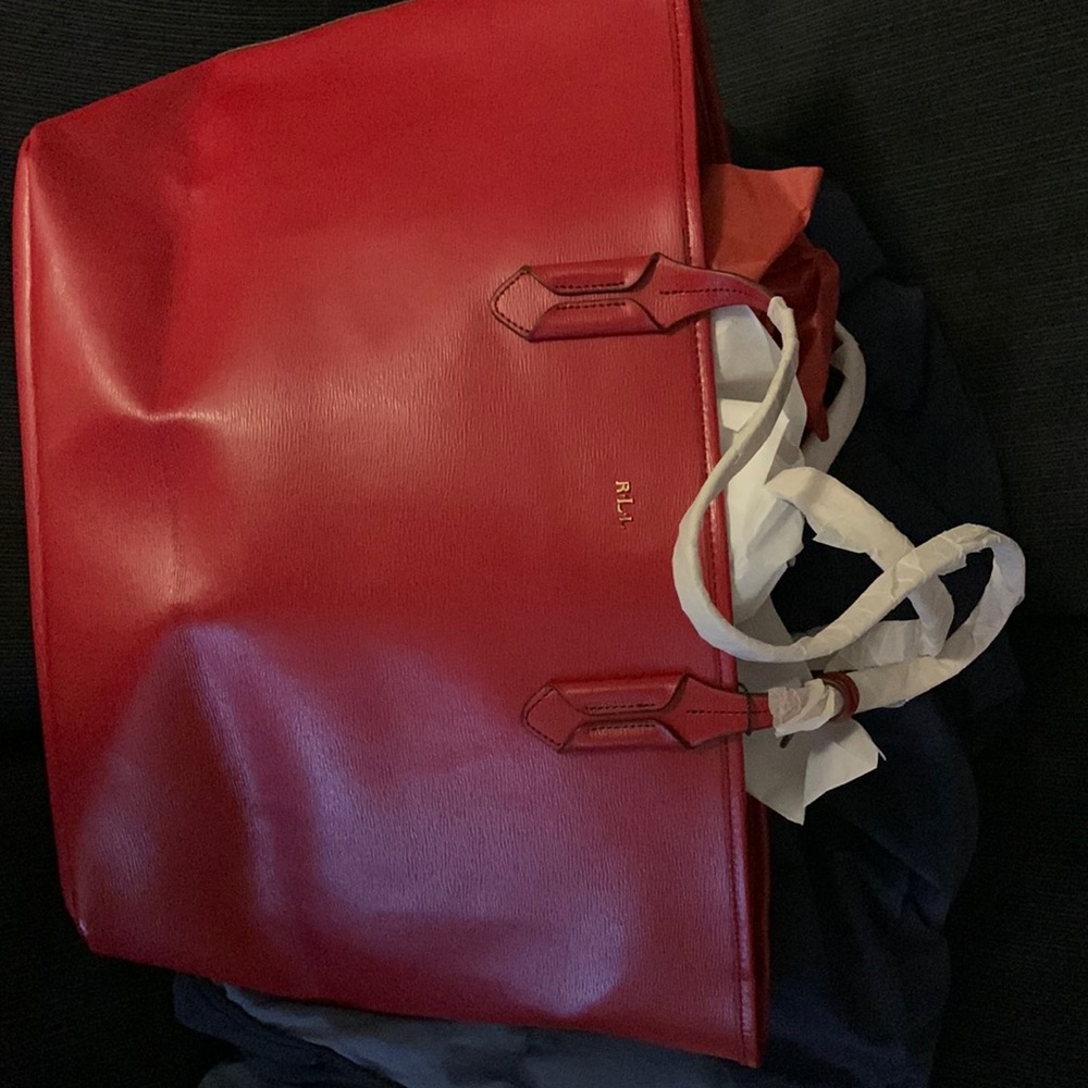Stunning red Ralph Lauren tote